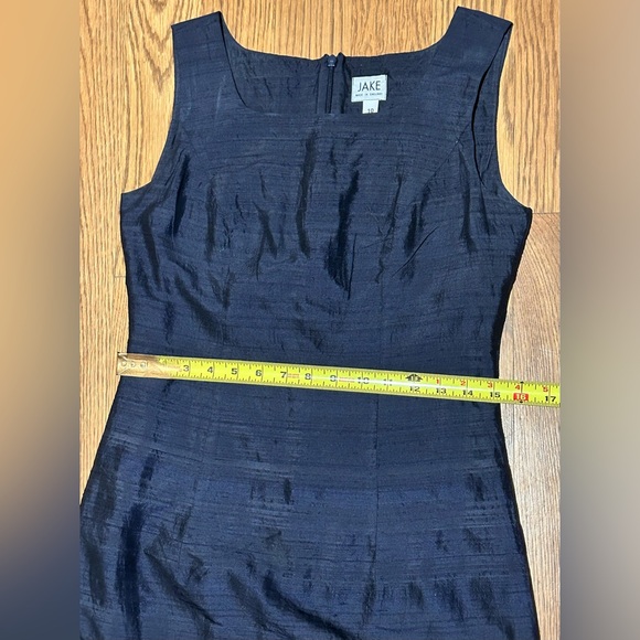 Jake 100% Silk Navy Sheath Sleeveless Dress Made in England - Picture 5 of 9